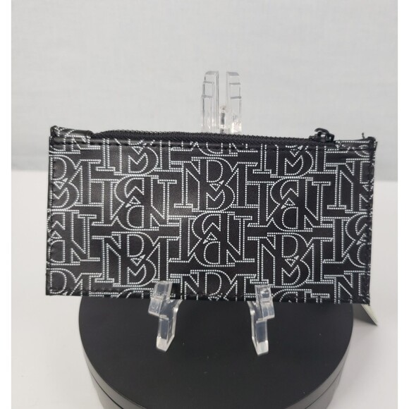 Badgley Mischka Black Credit Card Holder With Tab Vegan Leather Unisex - Picture 5 of 15